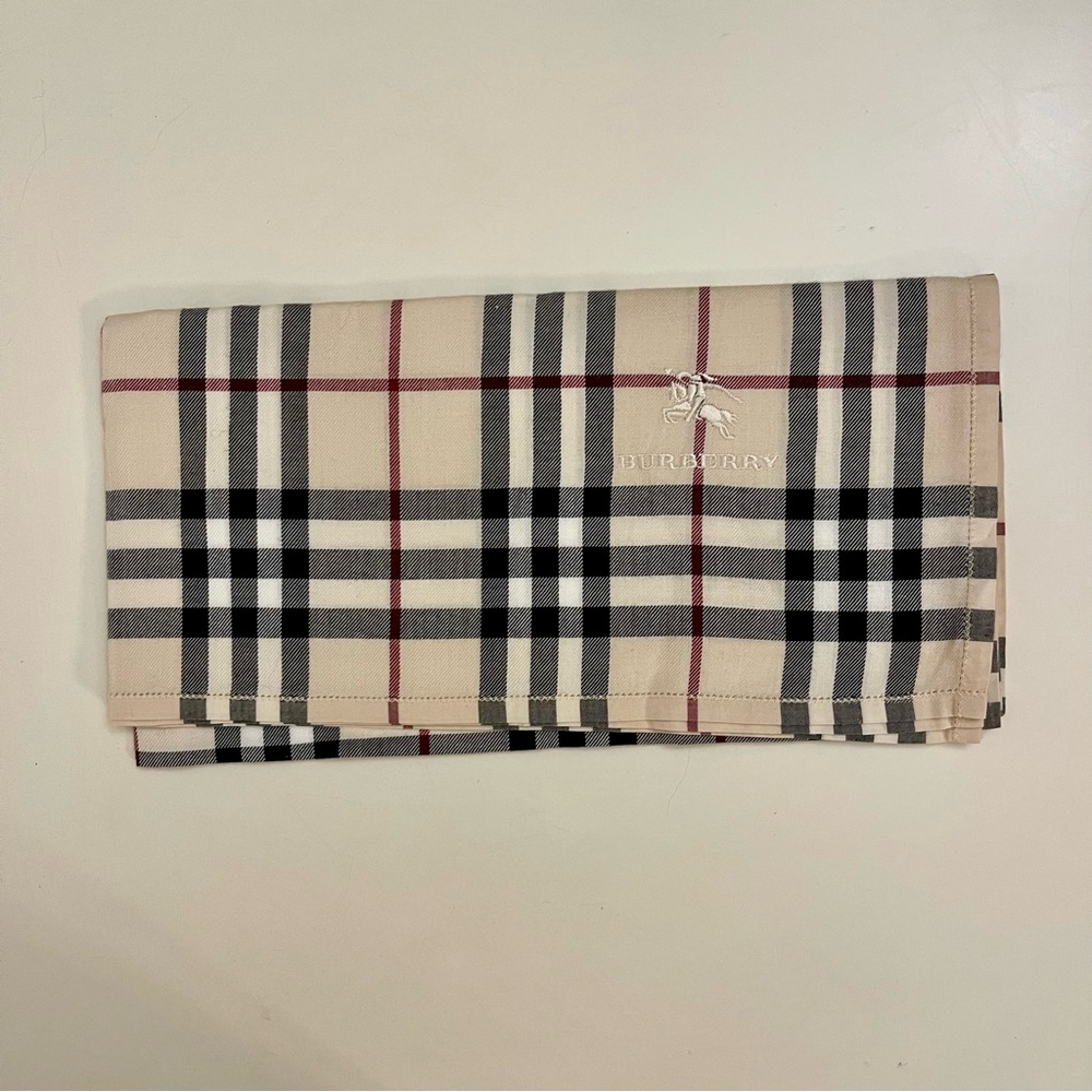 Authentic Vintage Burberry London Nova Check Handkerchief – Embroidered Logo - Picture 3 of 7